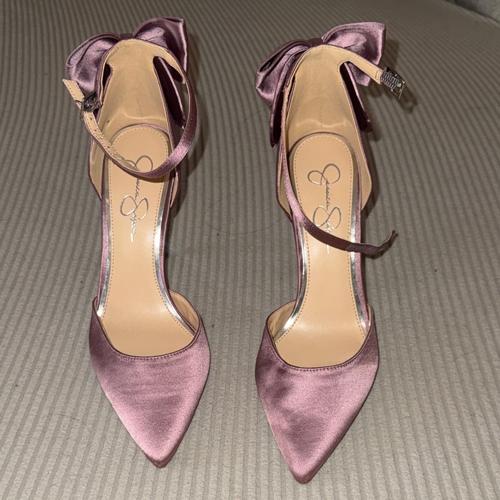 Jessica Simpson Satin Ankle Strap Heels